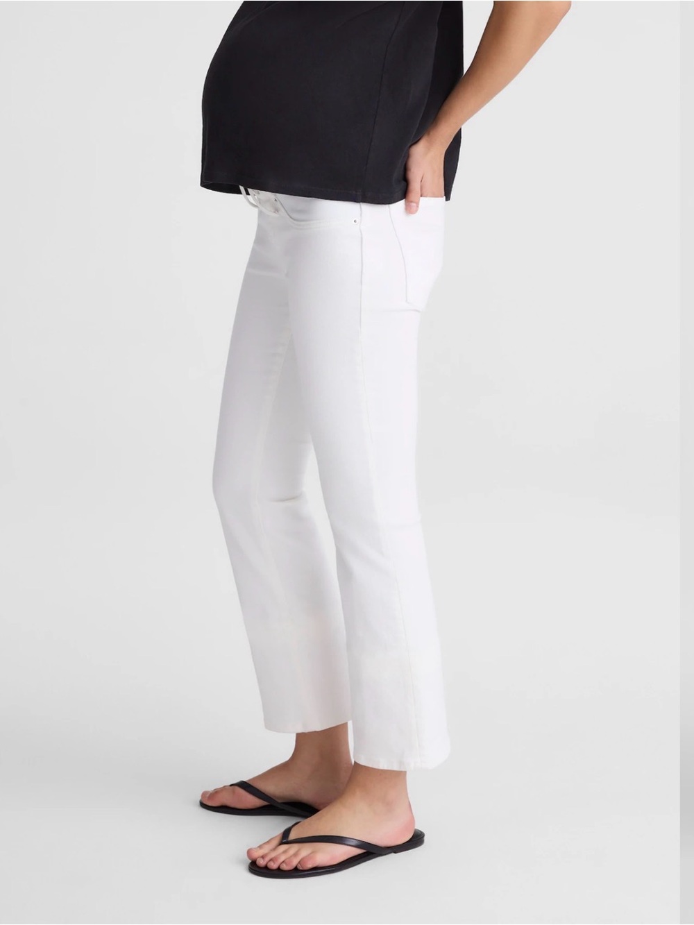 Madewell Maternity in Super Stretch Flare Crop Jeans White Size 25 NWT